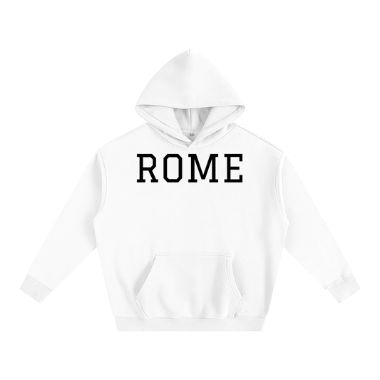 ROME White Oversize Fleeced Hoodie