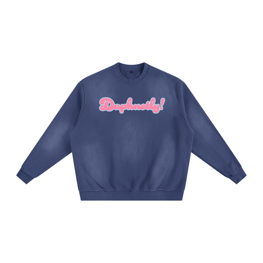 DAPHNETLY! Blue Sunfade Fleeced Sweatshirt