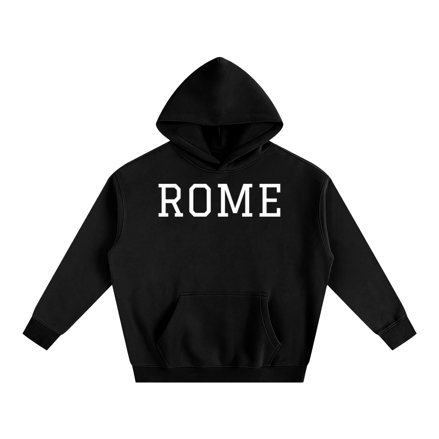 ROME Black Oversize Fleeced Hoodie