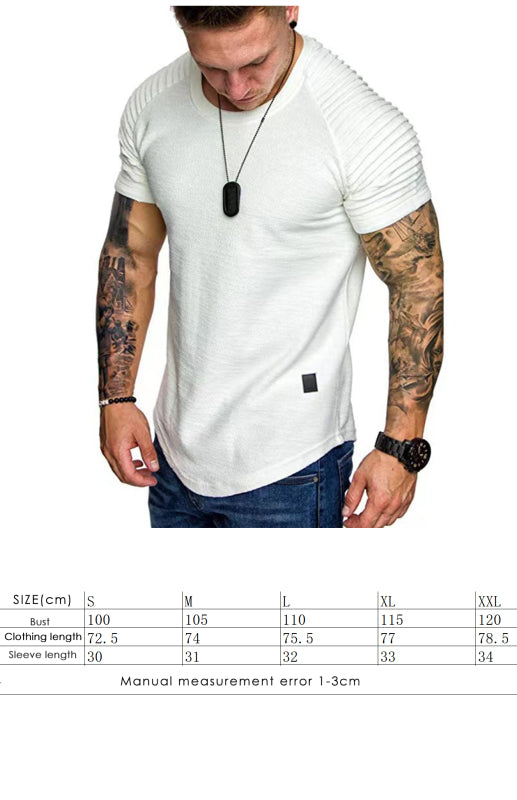 Men's Casual Poly Blend Ribbed Sleeve Tee