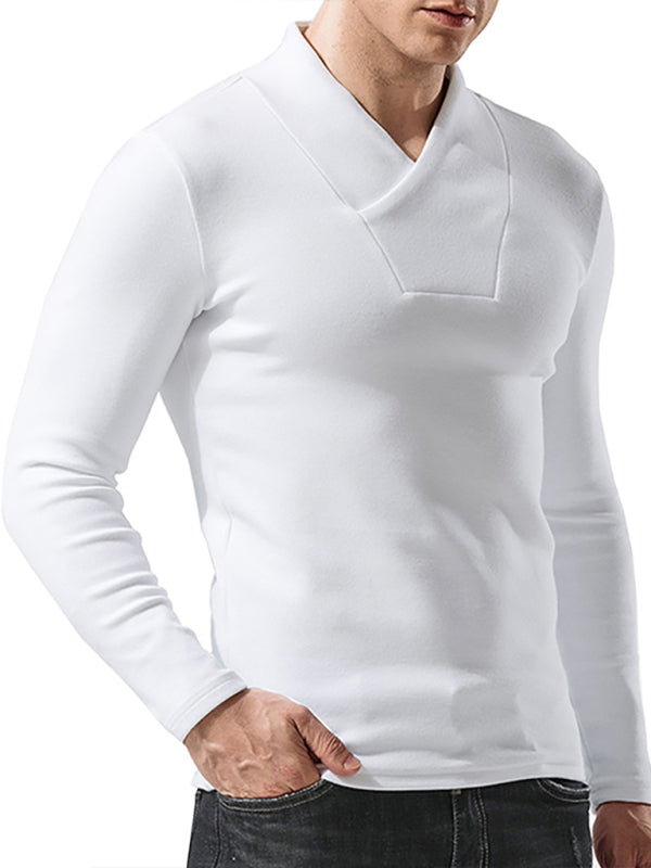 Men's Long Sleeve T-Shirt Muscle Fitted T Shirt Gym Workout Athletic Tee