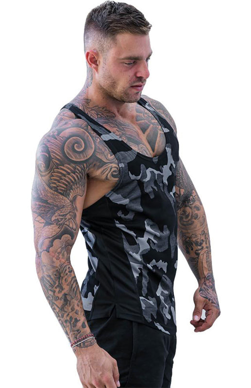 Men's Camouflage Print Breathable Quick Dry Sleeveless Tank Top