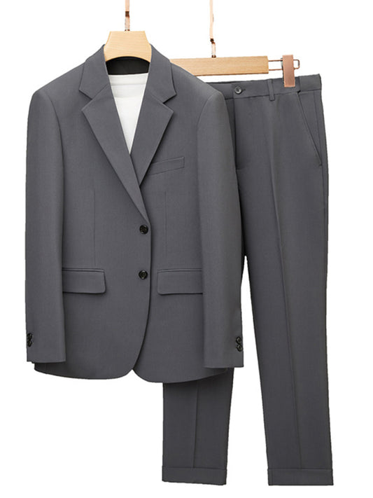 Men's Business Solid Polyester Suit