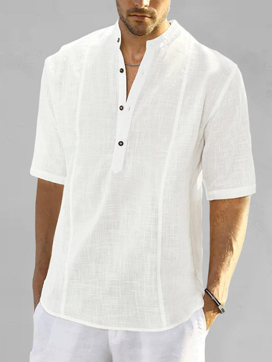 New Arrival Men's Comfortable Casual Linen Shirt With Long Sleeves