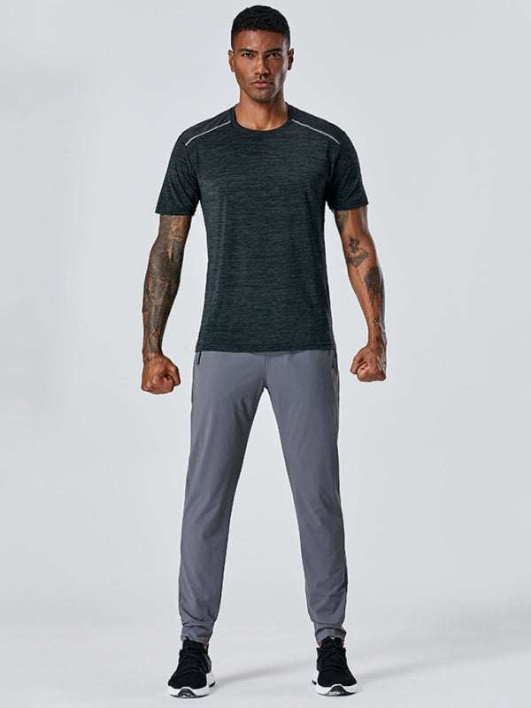 Men's Quick-Dry Fitness Elastic Zipper Pants