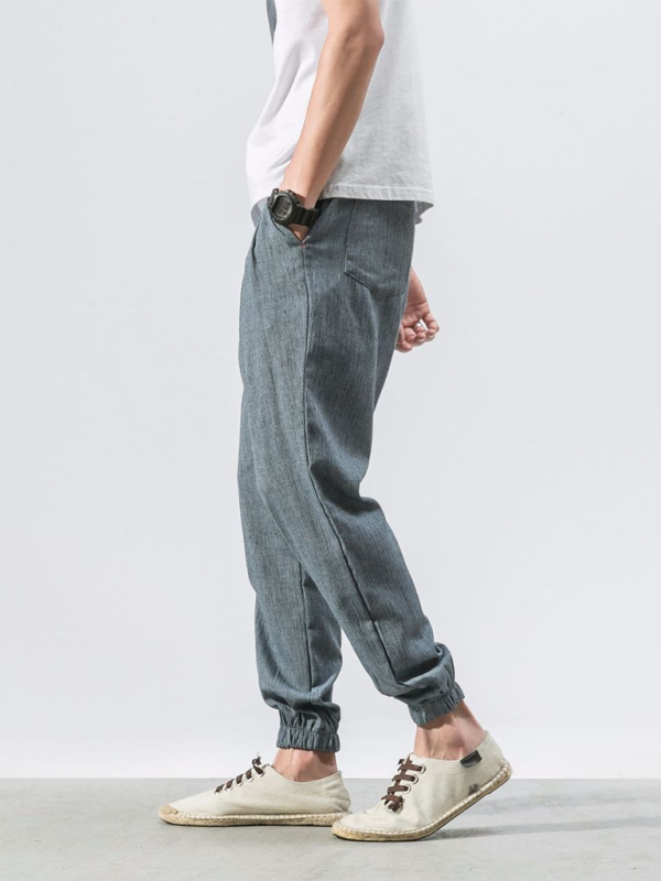 Men's Linen Pants Fashion Haren Pants Drawstring Pants