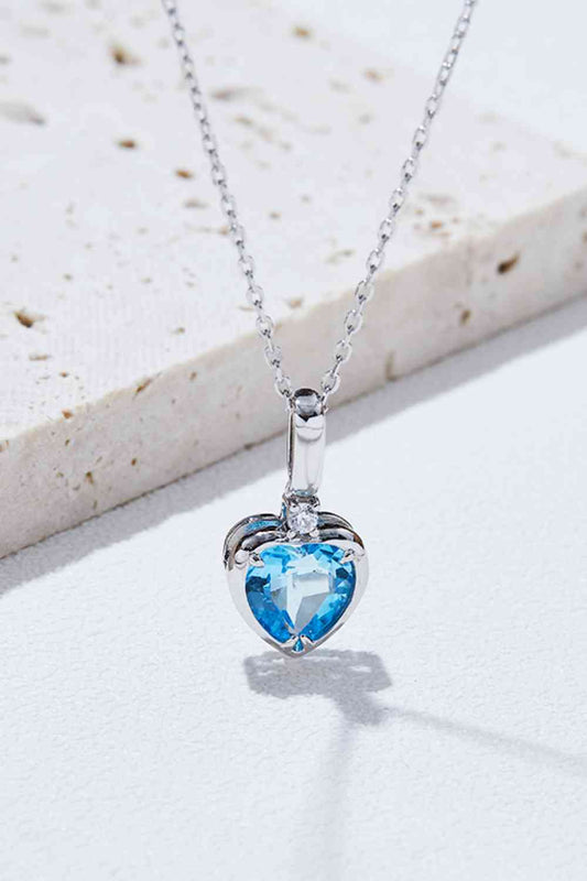 Topaz Heart Pendant Necklace