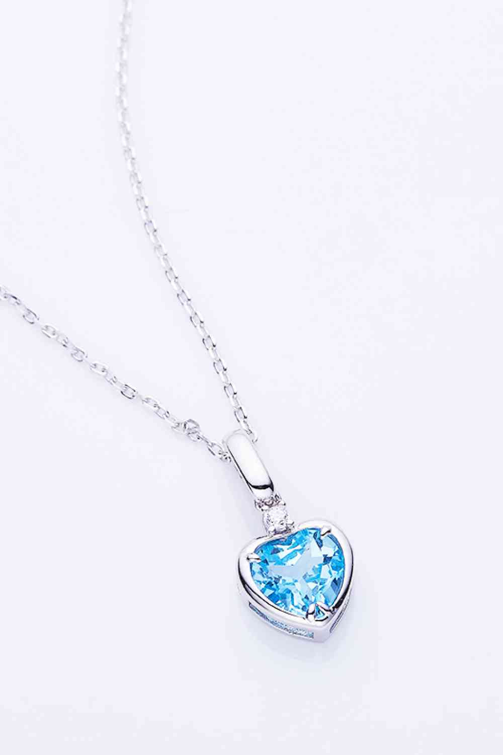 Topaz Heart Pendant Necklace